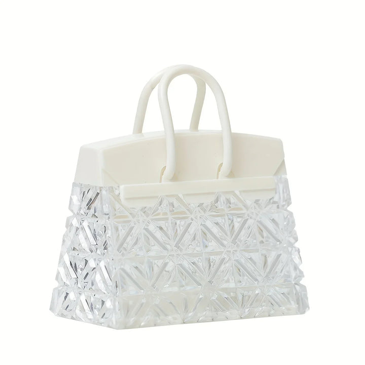 Handbag Shaped LED Table Lamp 5.3 x 4.5 Inch Clear Set of 2 1