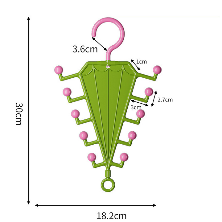 Hanger Organizer Rack Umbrella Shape 7.2 x 11.8 Inch Green 1