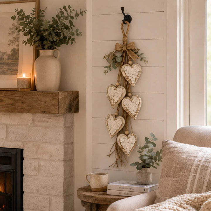 Hanging Heart Wall Decor Rustic Jute 22.8 Inch 10