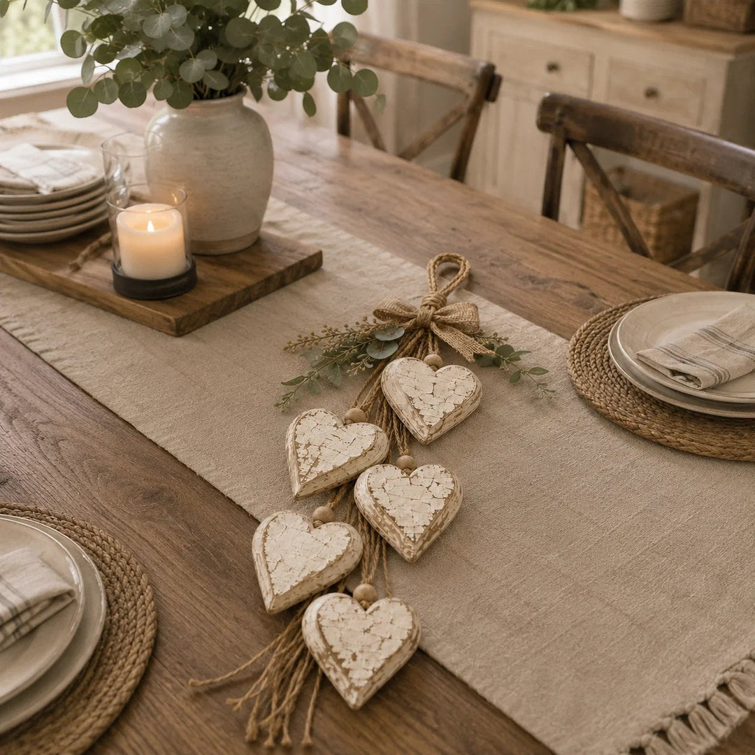 Hanging Heart Wall Decor Rustic Jute 22.8 Inch 12