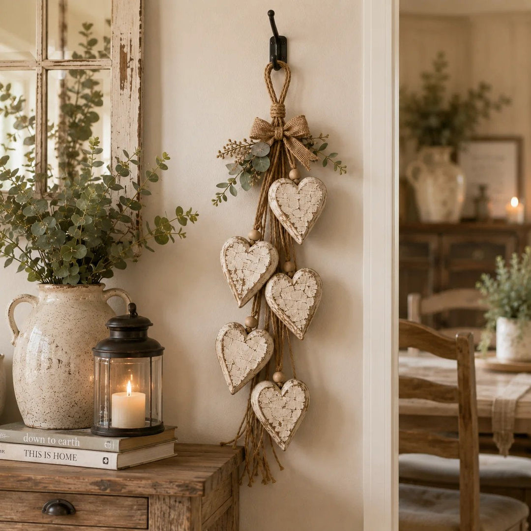 Hanging Heart Wall Decor Rustic Jute 22.8 Inch 8