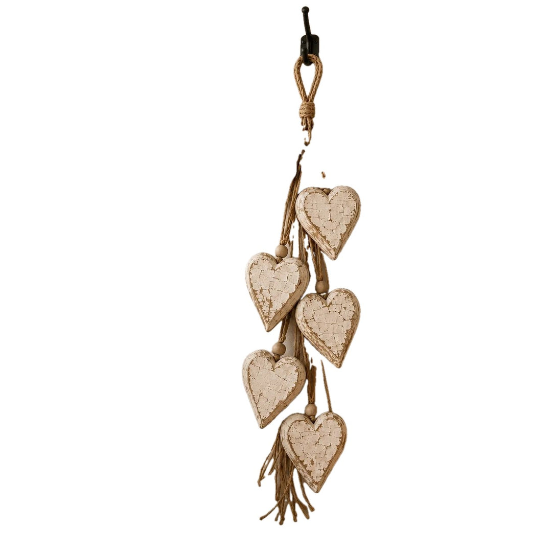 Hanging Heart Wall Decor Rustic Jute 22.8 Inch on white
