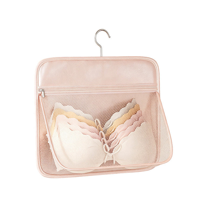 Hanging Mesh Closet Organizer Bag Set of 2 Pink 1