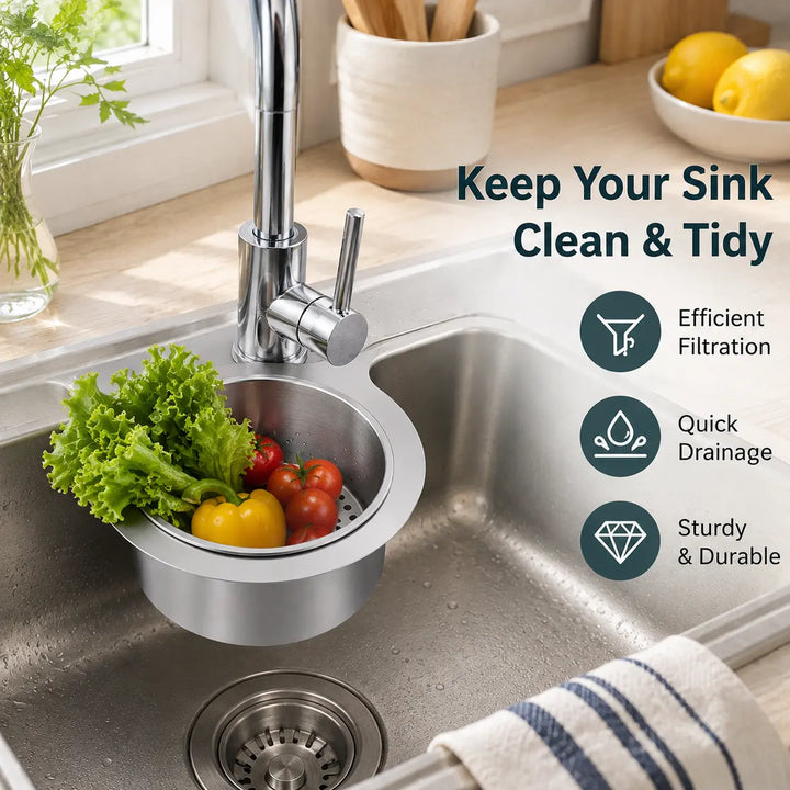 Hanging Sink Strainer Basket Stainless Steel Set of 2 2