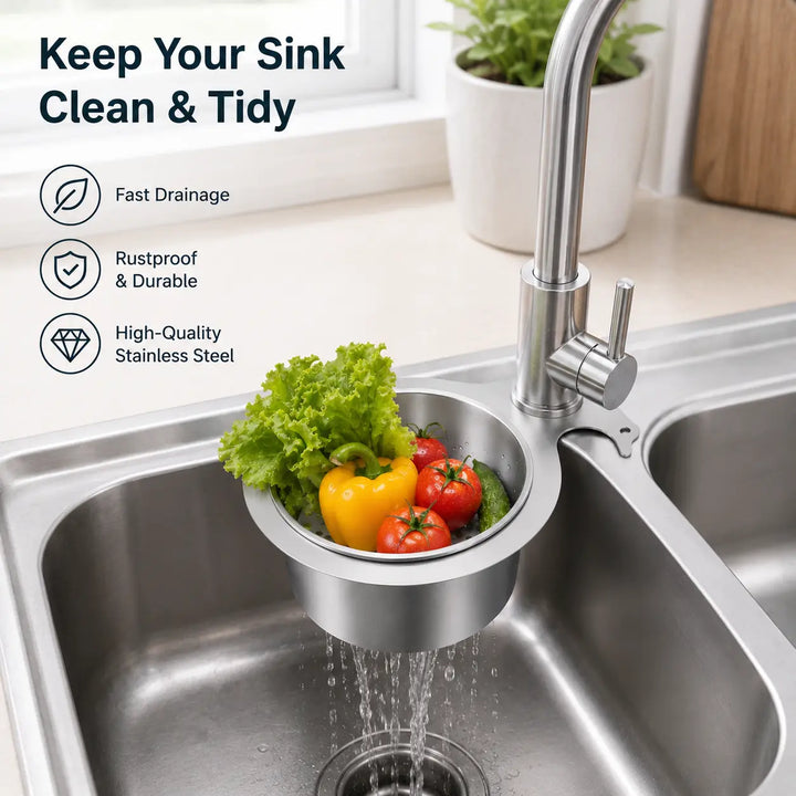 Hanging Sink Strainer Basket Stainless Steel Set of 2 3