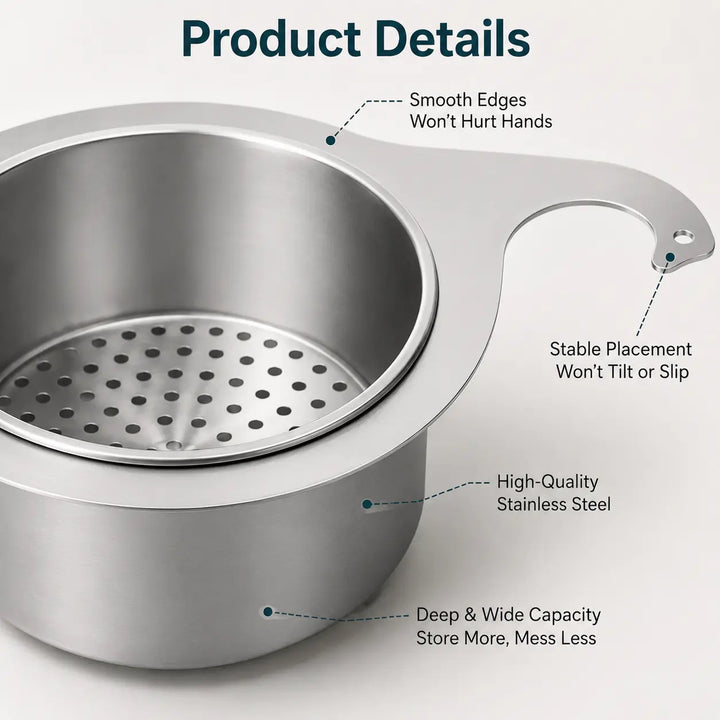 Hanging Sink Strainer Basket Stainless Steel Set of 2 4