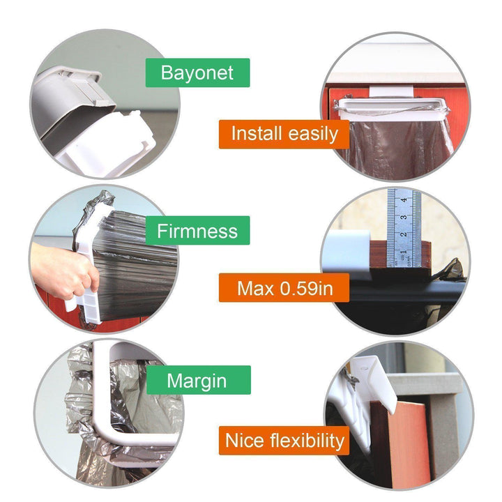 Hanging Trash Bag Holder for Cabinet Doors with Lid 3