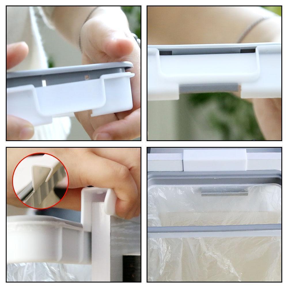 Hanging Trash Bag Holder for Cabinet Doors with Lid 4