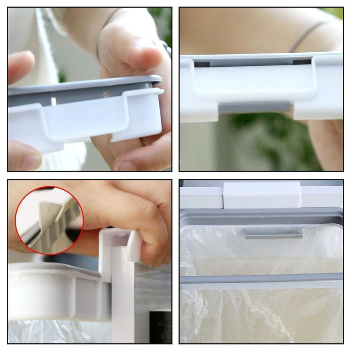 Hanging Trash Bag Holder for Cabinet Doors with Lid 4