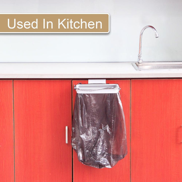 Hanging Trash Bag Holder for Cabinet Doors with Lid 5
