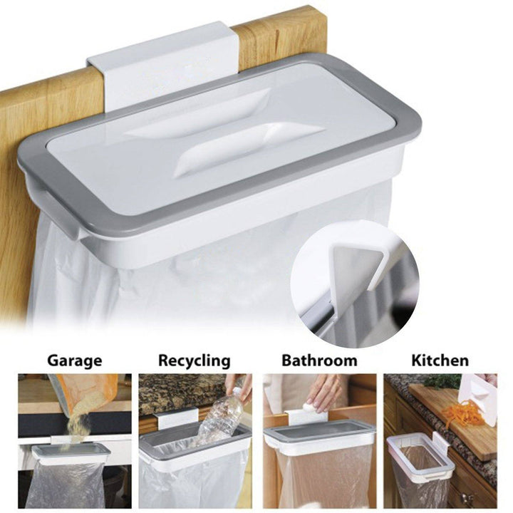 Hanging Trash Bag Holder for Cabinet Doors with Lid 6