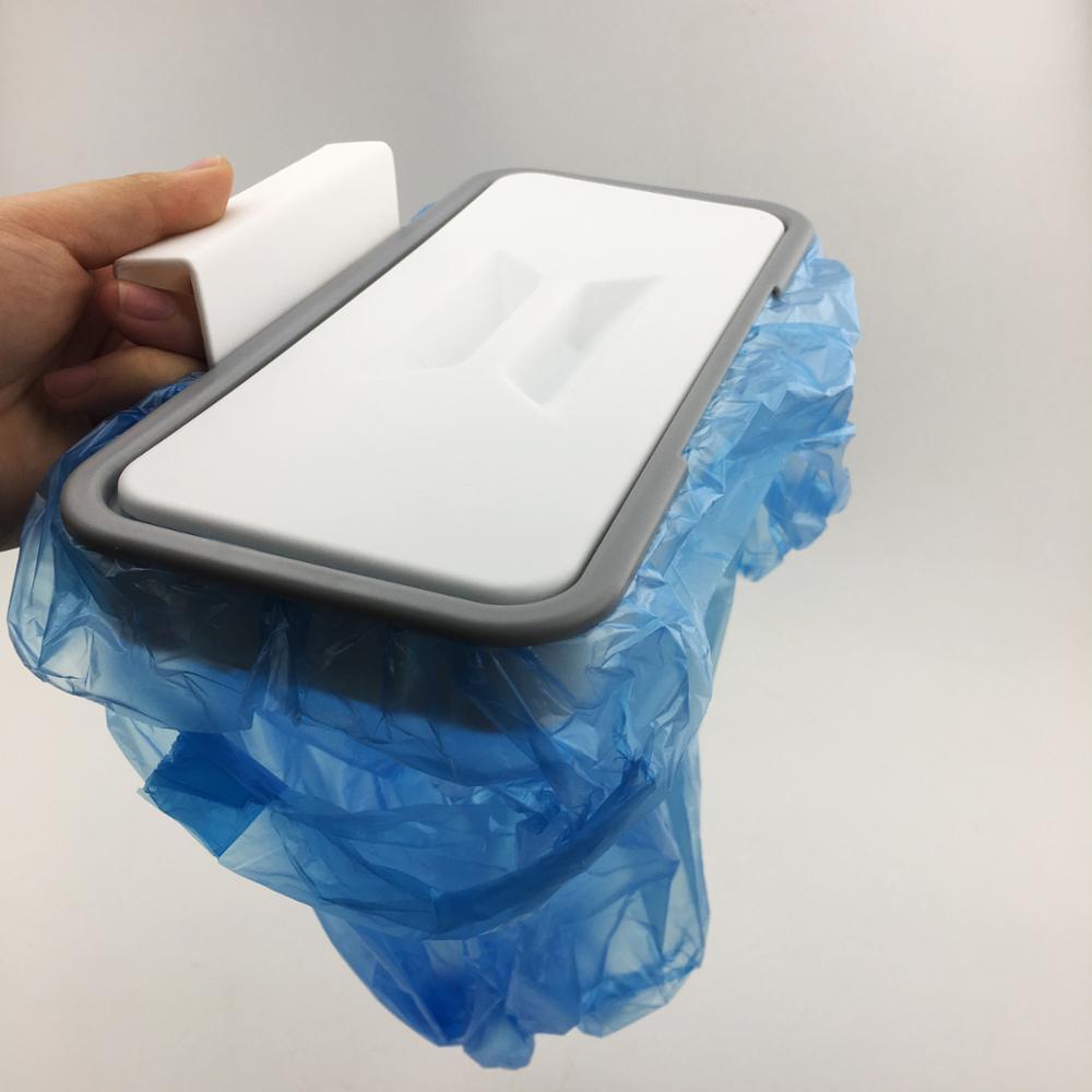 Hanging Trash Bag Holder for Cabinet Doors with Lid 7