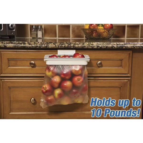 Hanging Trash Bag Holder for Cabinet Doors with Lid 9