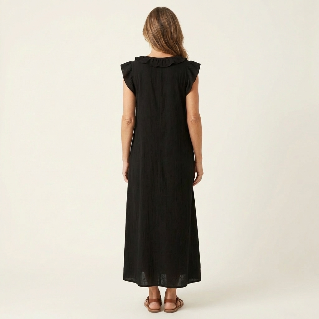 HAZEL | TUMMY COVERAGE LINEN MAXI DRESS