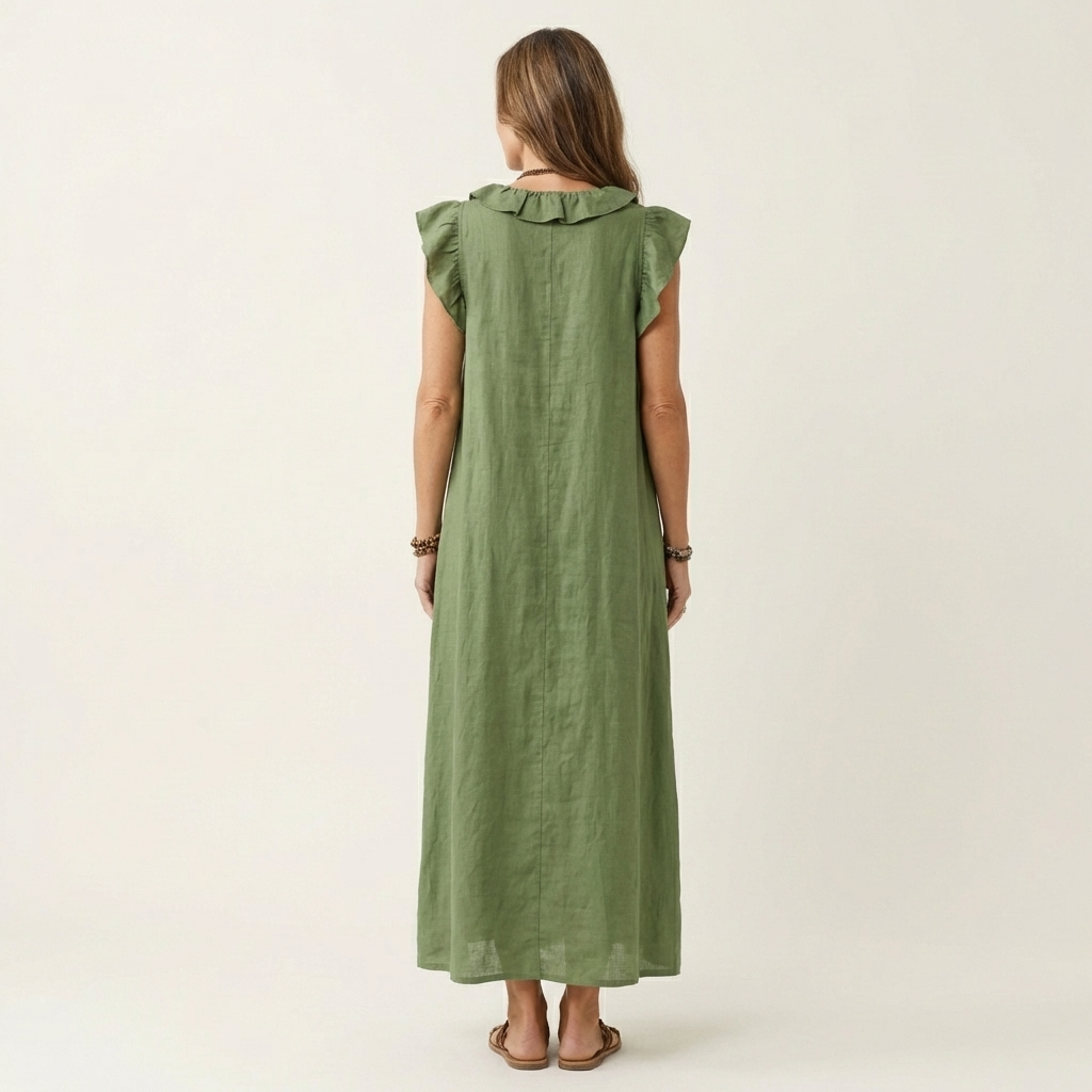 HAZEL | TUMMY COVERAGE LINEN MAXI DRESS