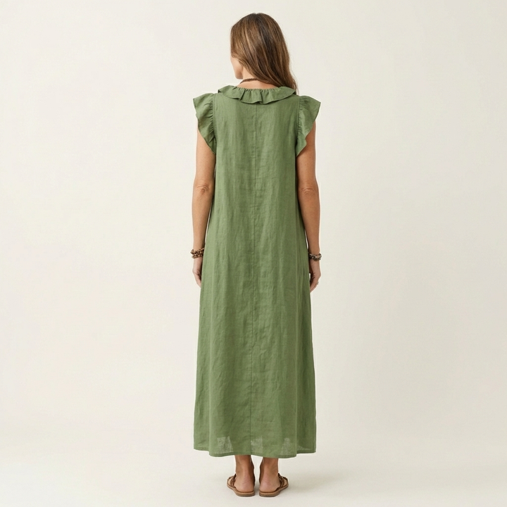HAZEL | TUMMY COVERAGE LINEN MAXI DRESS