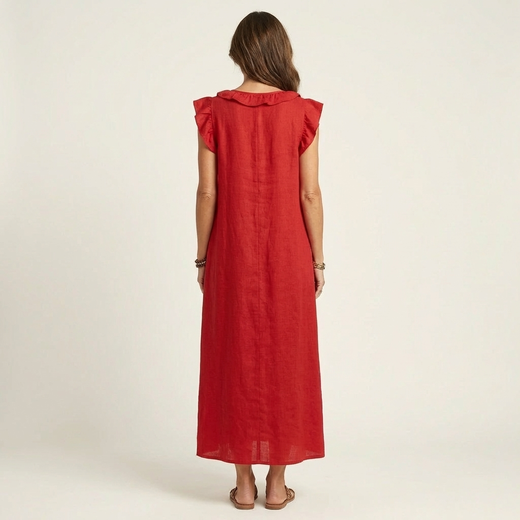 HAZEL | TUMMY COVERAGE LINEN MAXI DRESS