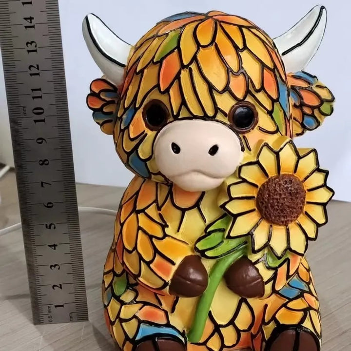 Highland Cow Night Light Resin Figurine Lamp 5.7 Inch USB 4