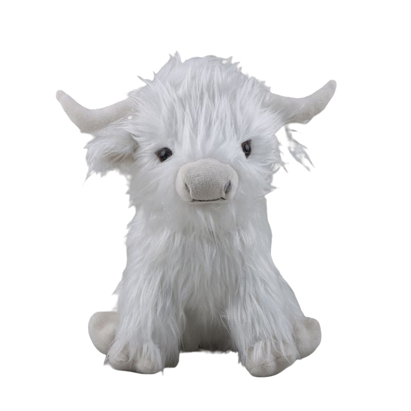 Highland Cow Plush Toy Set of 2 White 1