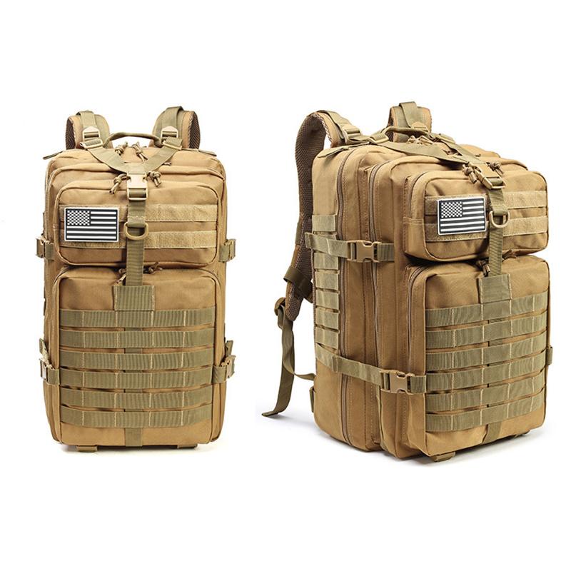Hiking Backpack 45L with MOLLE Webbing Khaki 1