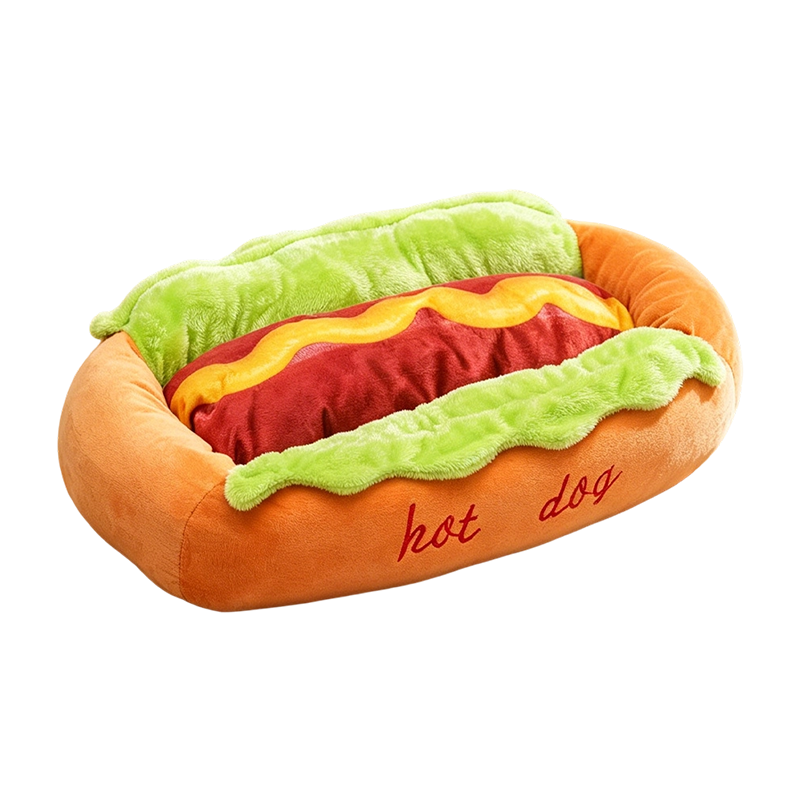 Hot Dog Shaped Pet Bed for Cats and Dogs Set of 2 1