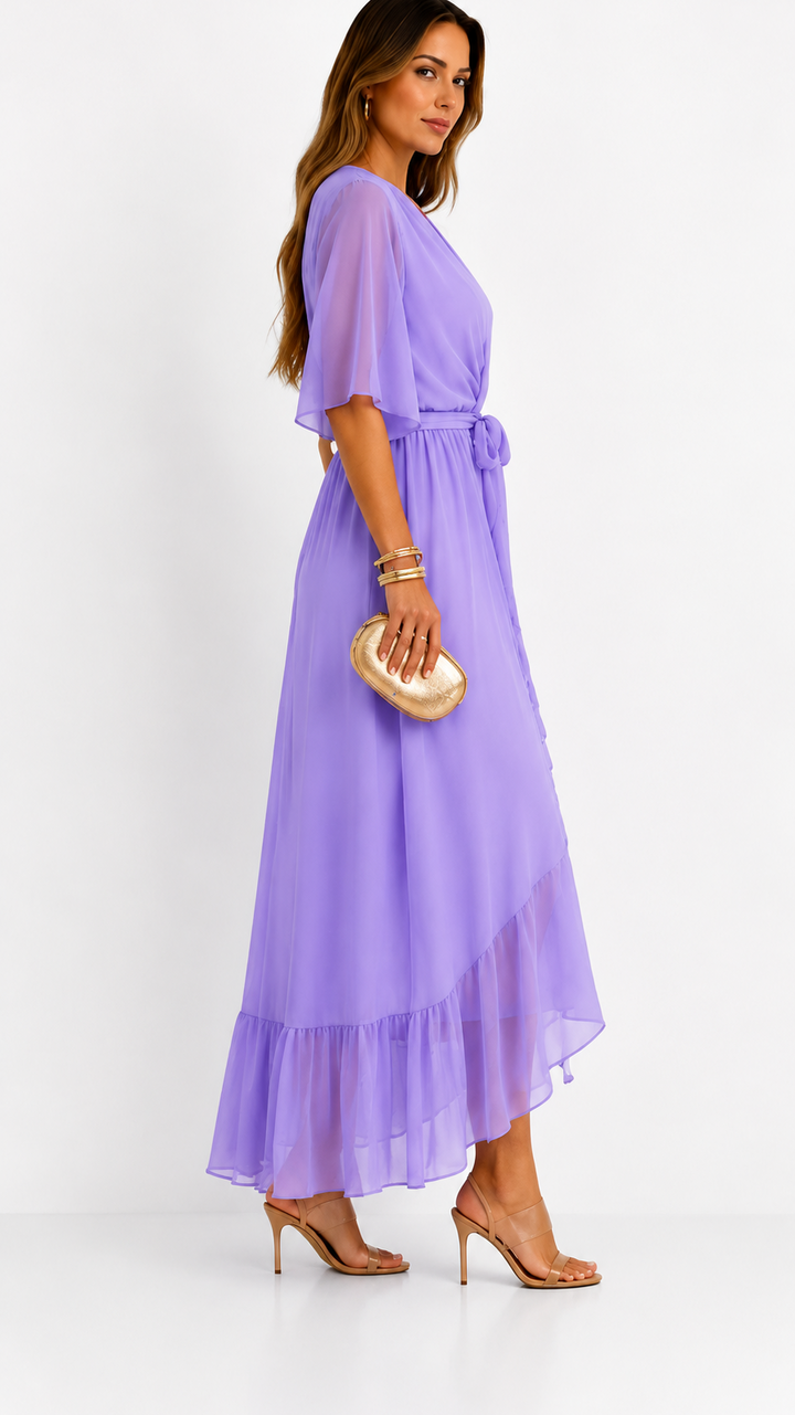 LOTTIE | TUMMY COVERAGE WRAP MAXI DRESS
