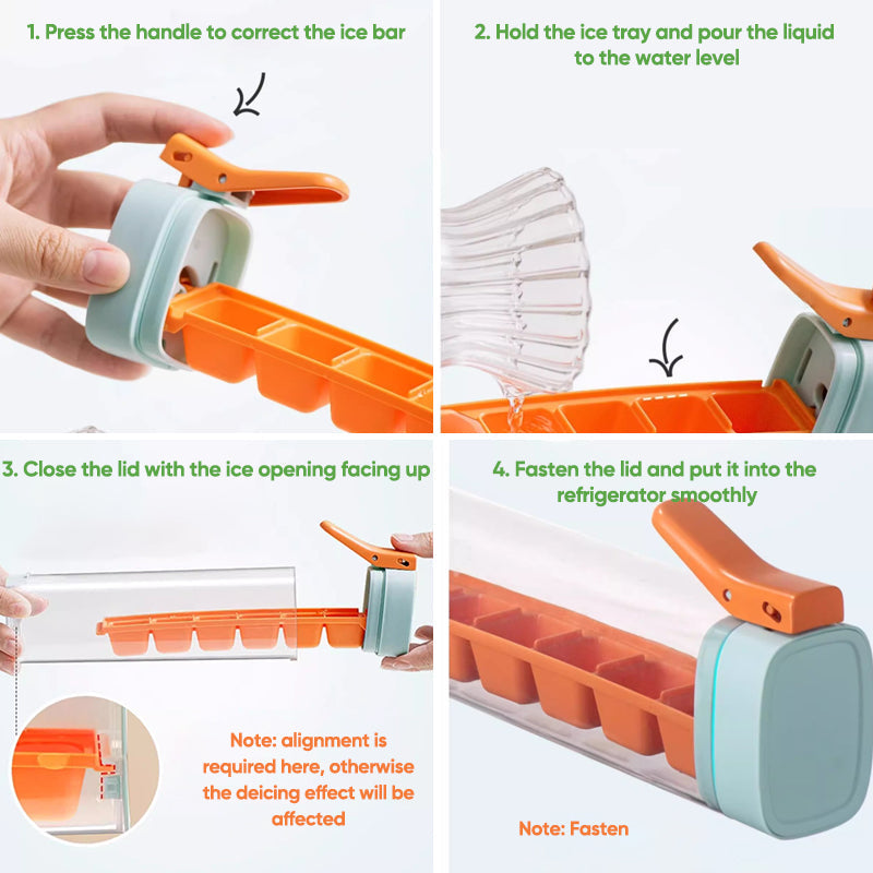 Ice Cube Trays with Lid and Press Release 6 Cubes 7