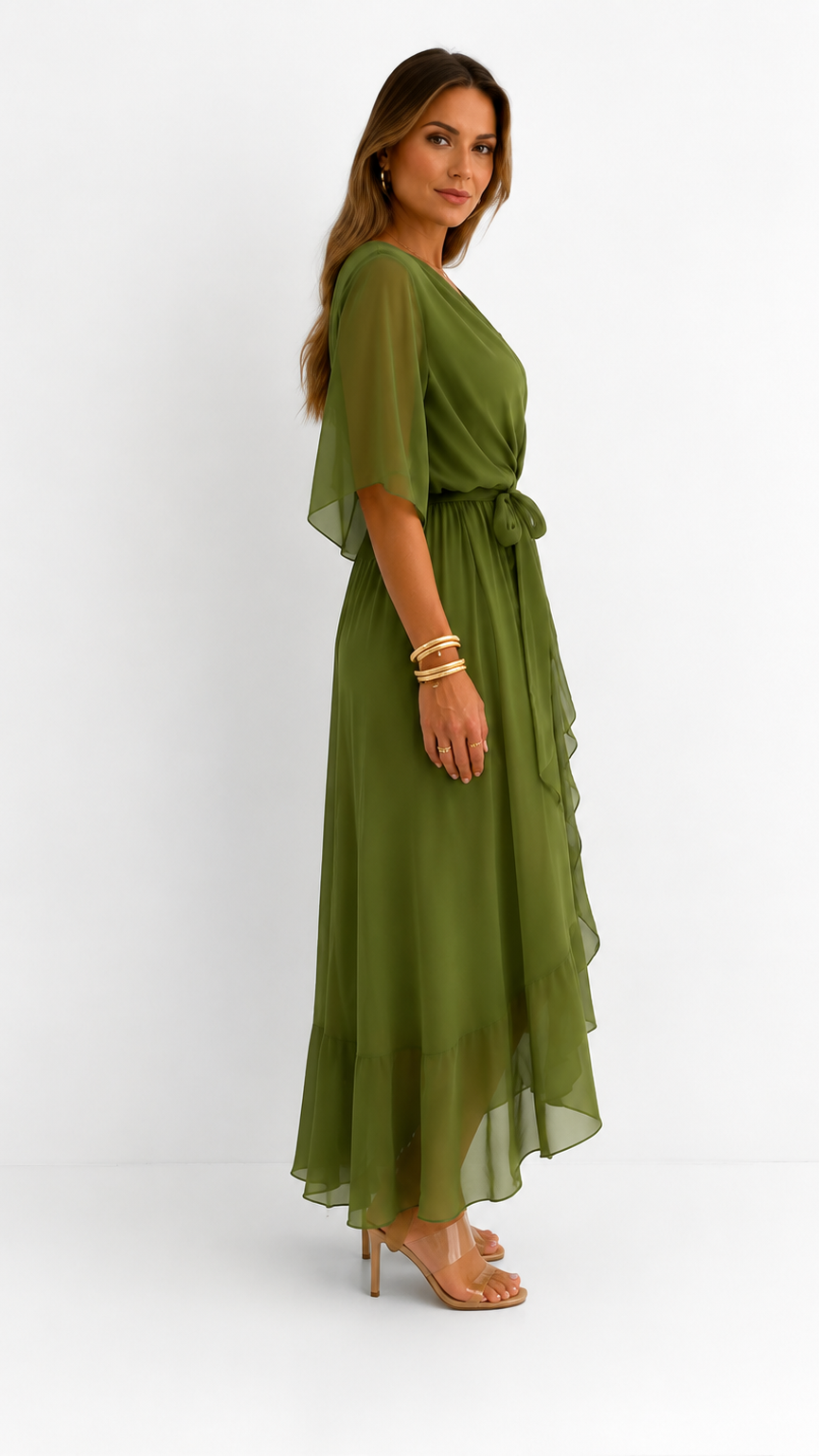 LOTTIE | TUMMY COVERAGE WRAP MAXI DRESS