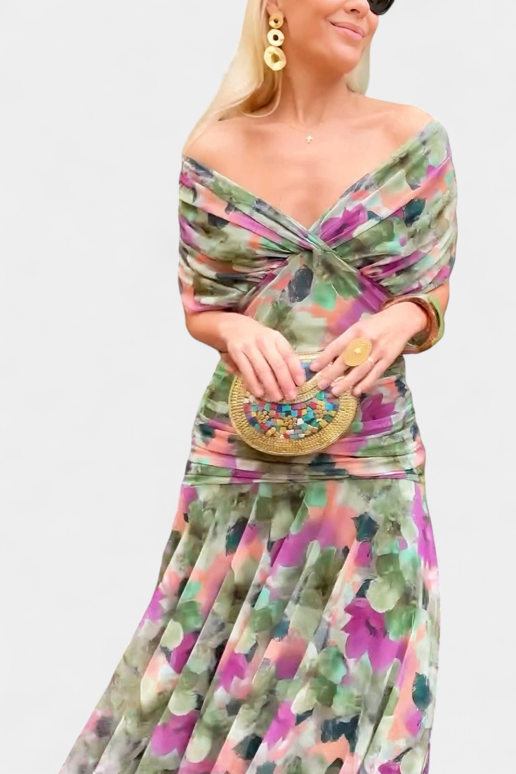 ALMA | TUMMY COVERAGE FLORAL MAXI DRESS