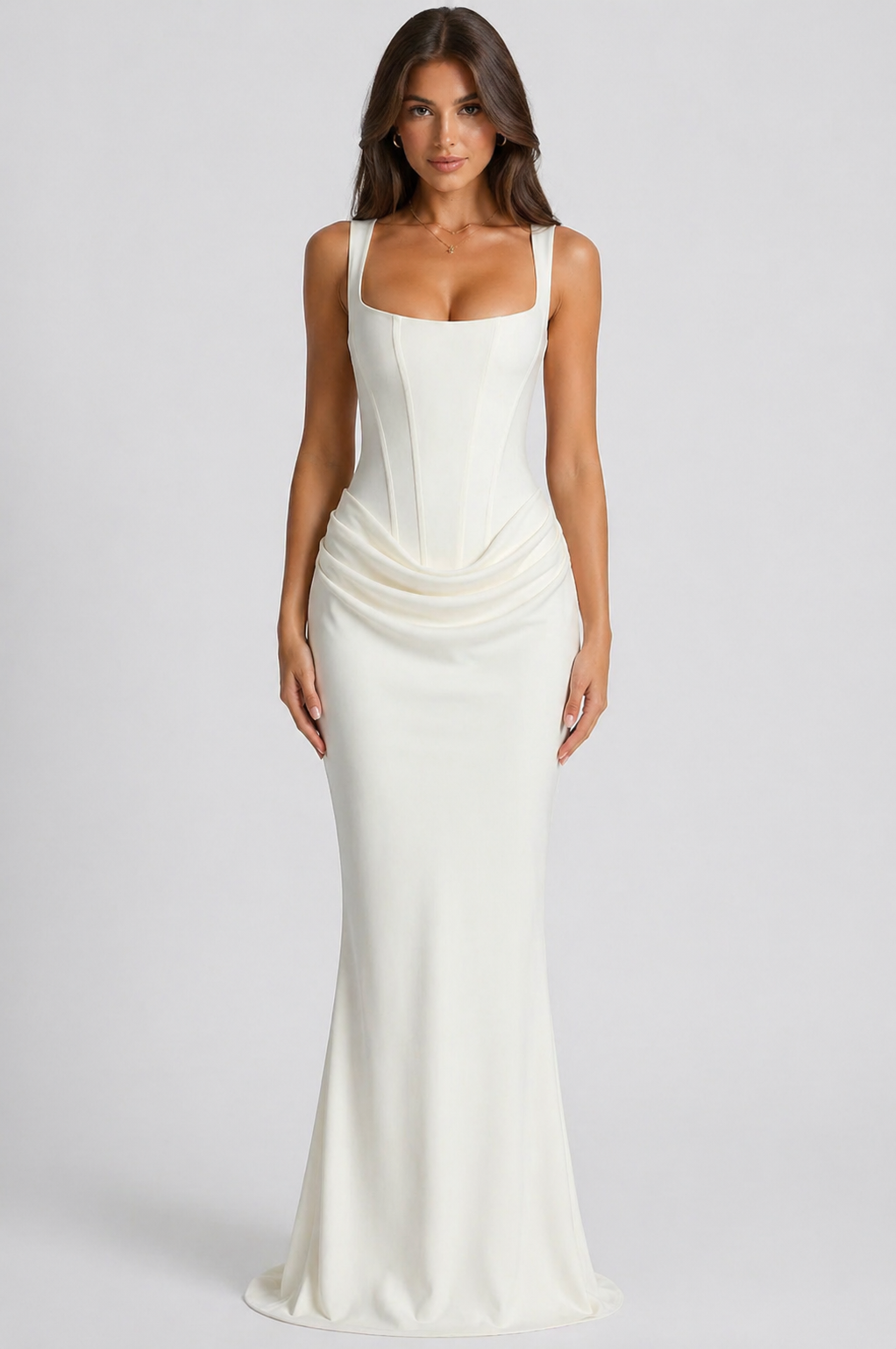 MAVIS | SCULPTED SILHOUETTE RUCHED MAXI DRESS