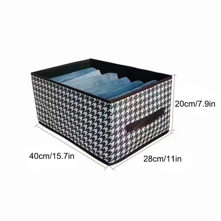 Jeans Organizer Foldable 15.7 x 11 x 7.9 Inch Houndstooth 2