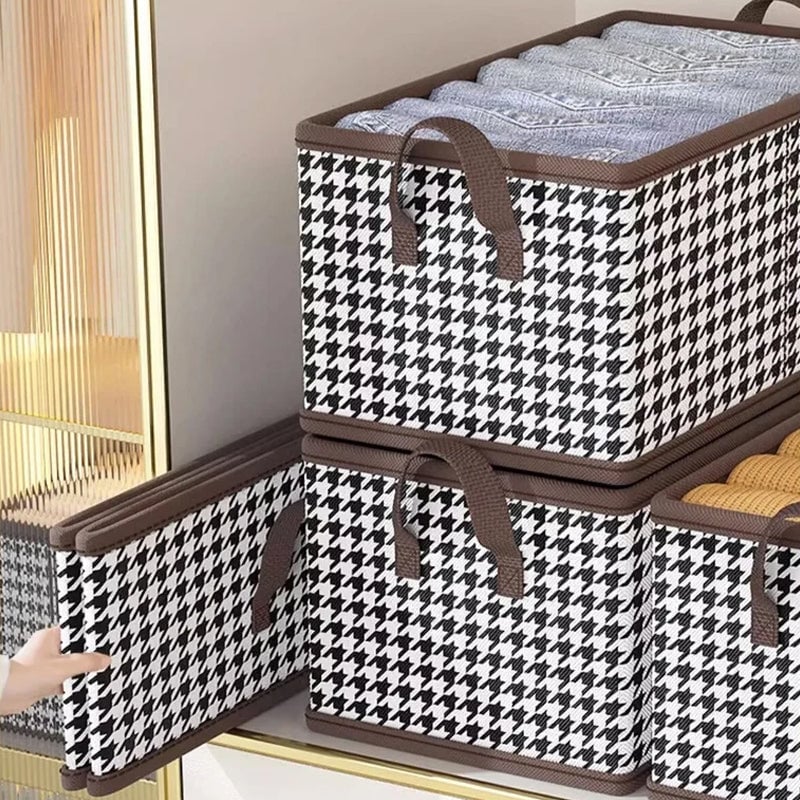 Jeans Organizer Foldable 15.7 x 11 x 7.9 Inch Houndstooth 4