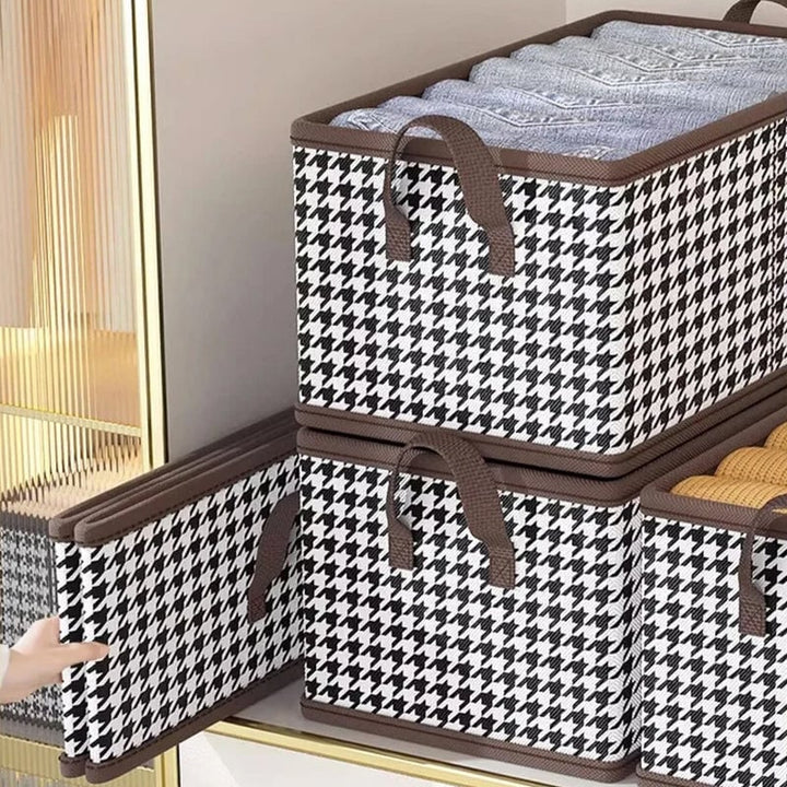 Jeans Organizer Foldable 15.7 x 11 x 7.9 Inch Houndstooth 4