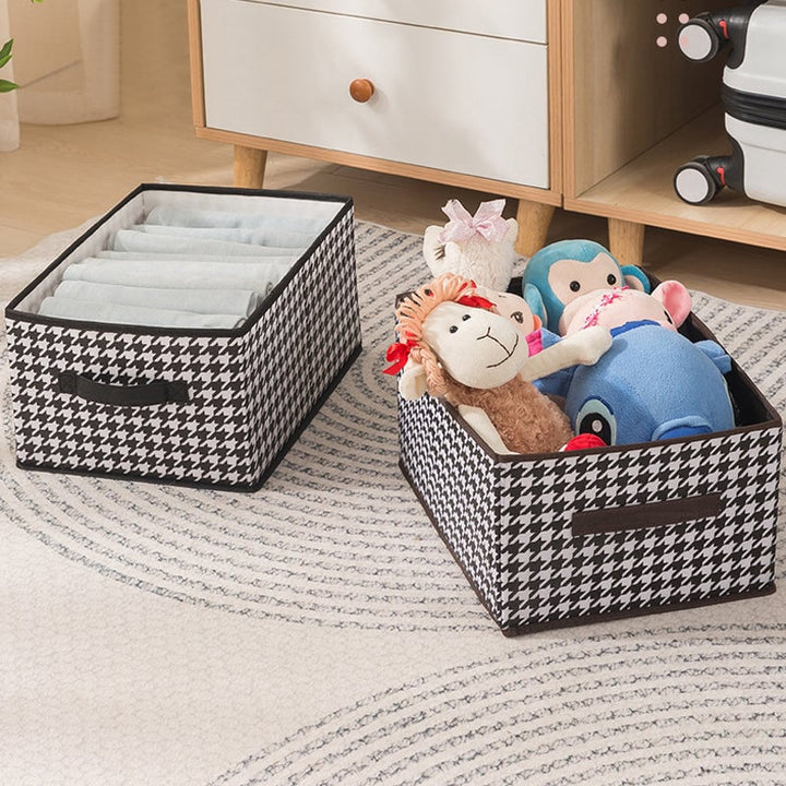Jeans Organizer Foldable 15.7 x 11 x 7.9 Inch Houndstooth 7