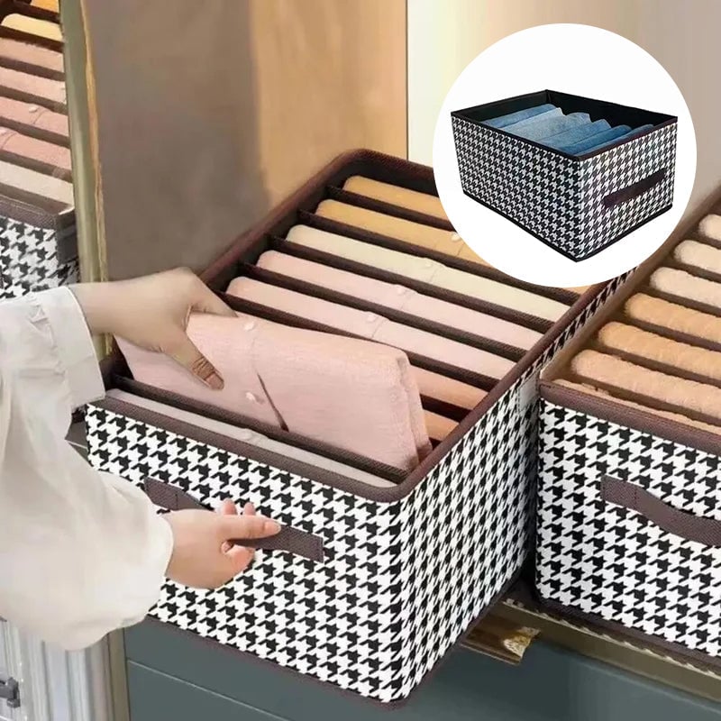Jeans Organizer Foldable 15.7 x 11 x 7.9 Inch Houndstooth 8