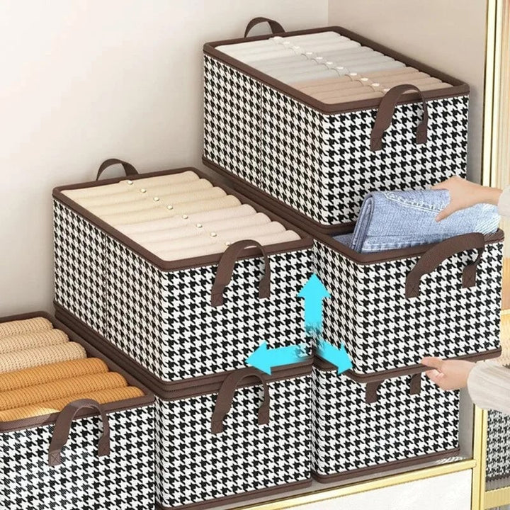 Jeans Organizer Foldable 15.7 x 11 x 7.9 Inch Houndstooth 9