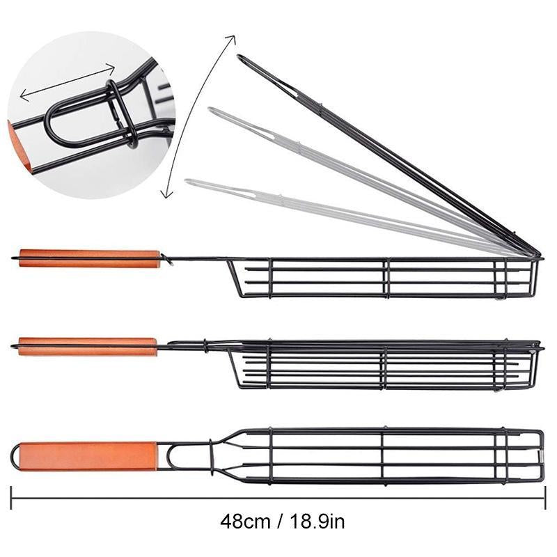 Kabob Grill Baskets Set of 3 with Wood Handles 1
