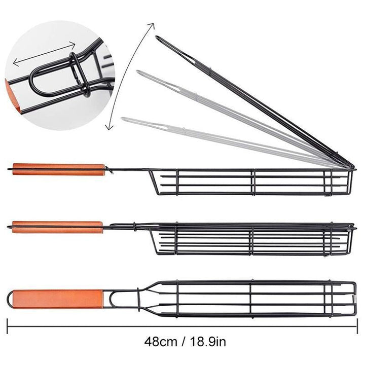 Kabob Grill Baskets Set of 3 with Wood Handles 1