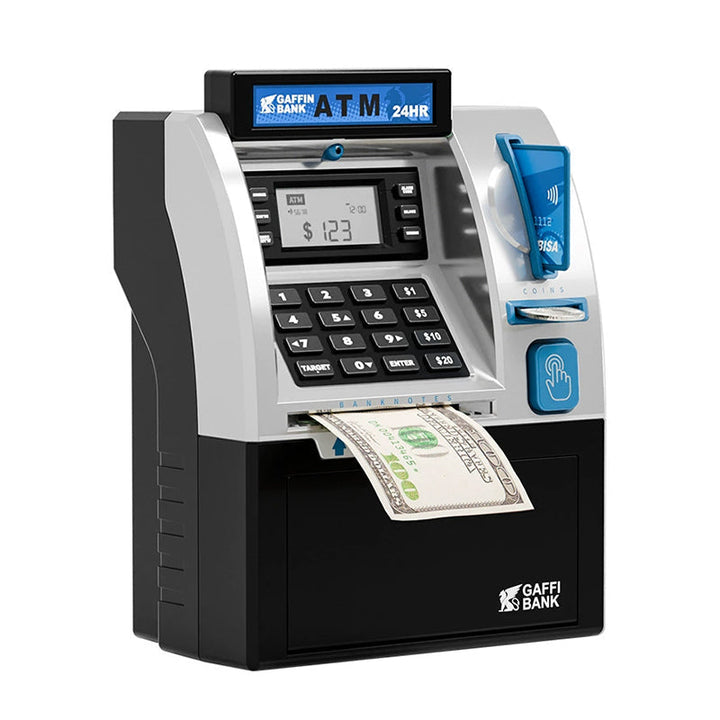 Kids ATM Piggy Bank Toy with Keypad and Password Black 1