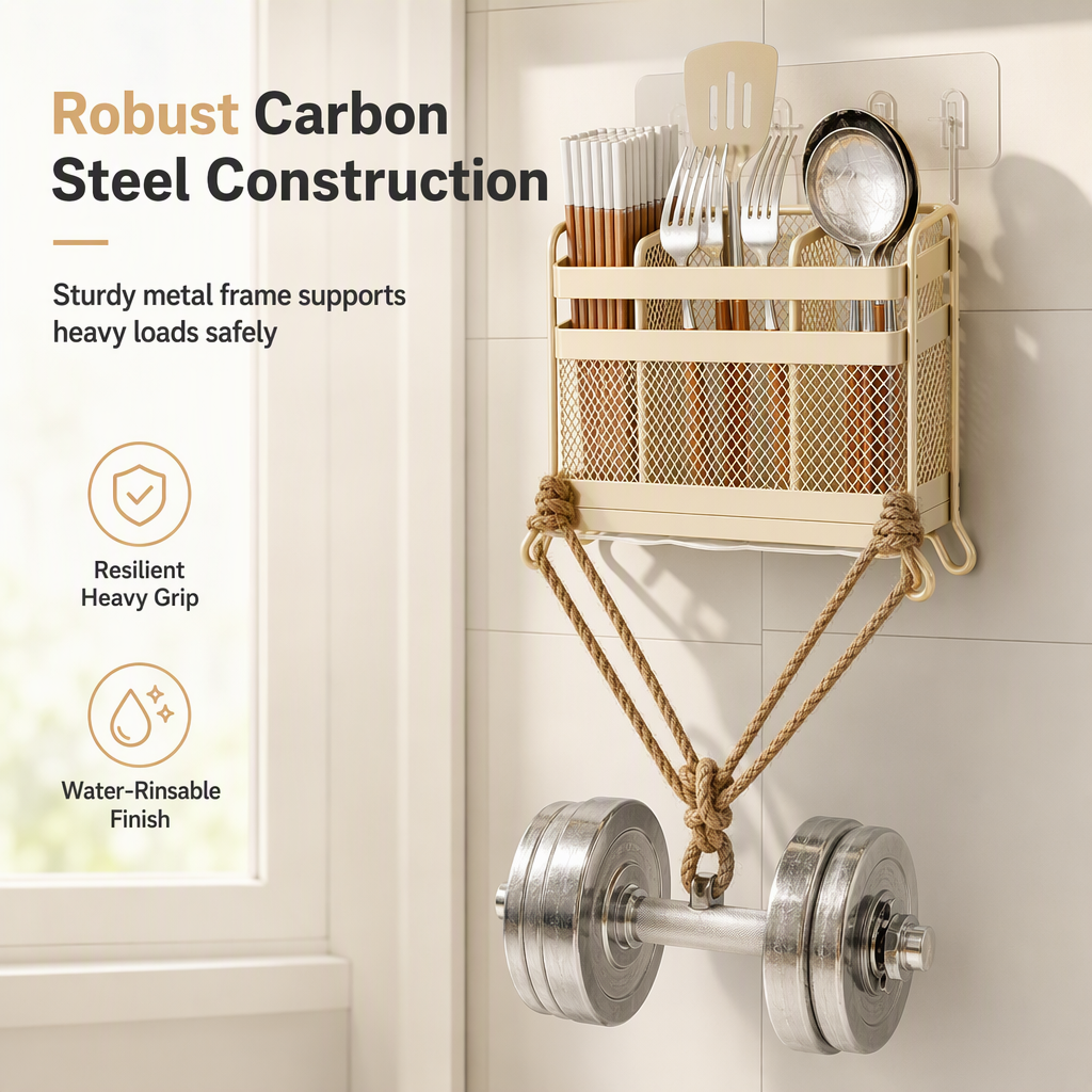 Kitchen Utensil Holder Wall Mount or Countertop with Drip Tray 4
