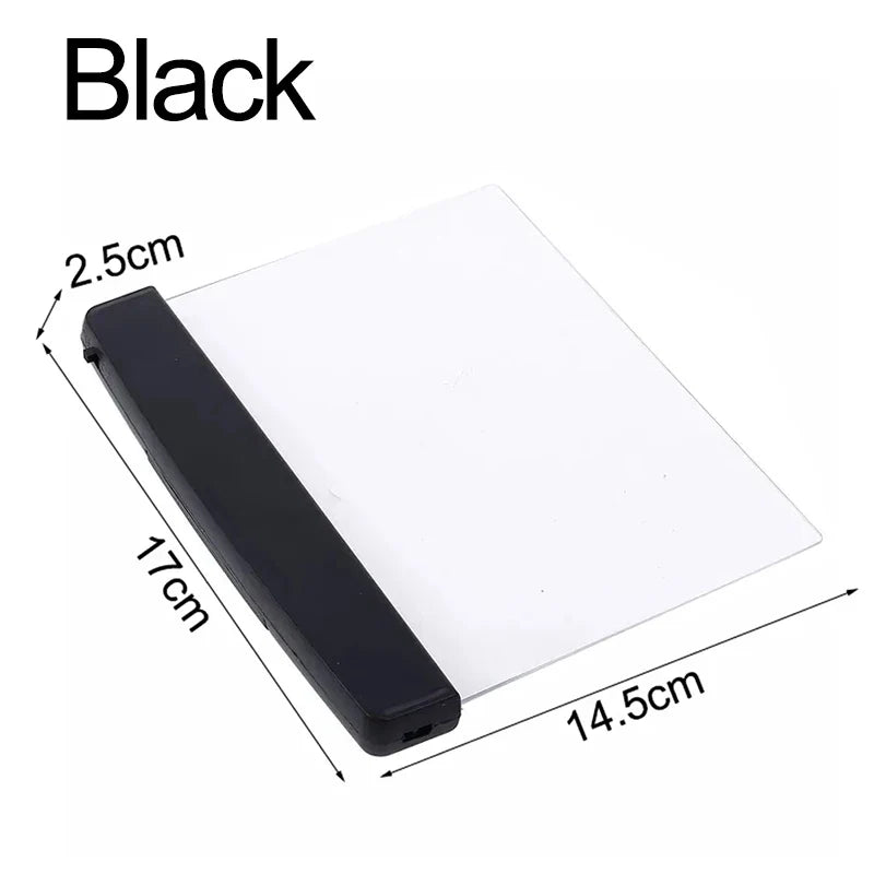 LED Book Light Flat Panel 6 x 6.8 Inch Battery Powered Set of 3 Black 1