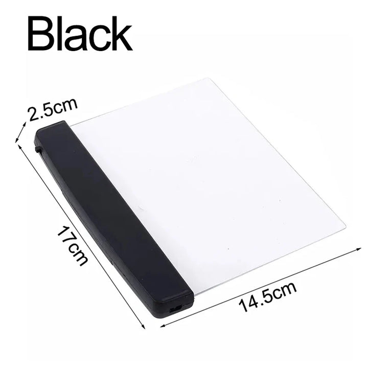 LED Book Light Flat Panel 6 x 6.8 Inch Battery Powered Set of 3 Black 1