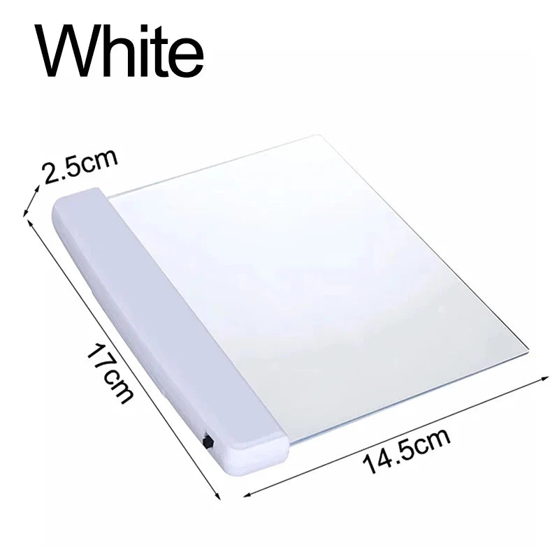 LED Book Light Flat Panel 6 x 6.8 Inch Battery Powered Set of 3 White 1