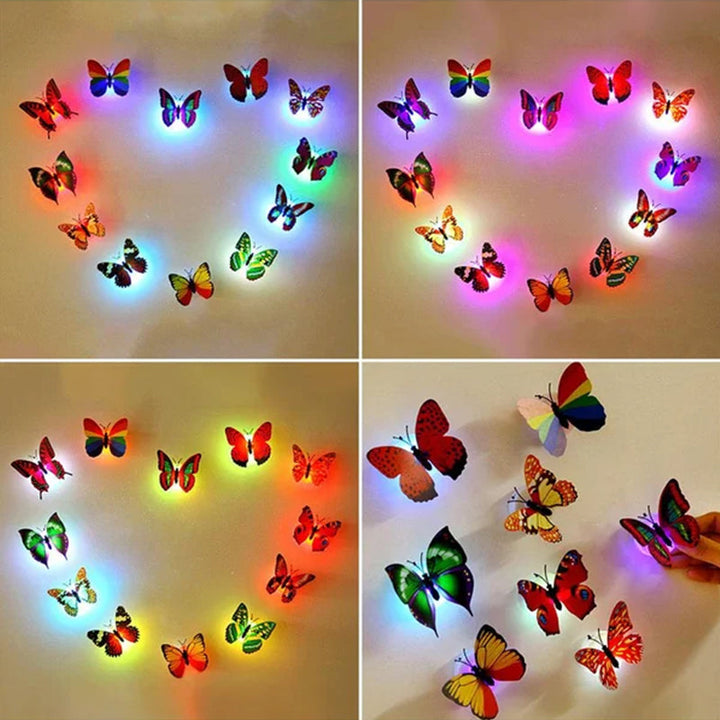 LED Butterfly Wall Lights 12 Piece Pack 2.6 Inch Set of 2 3