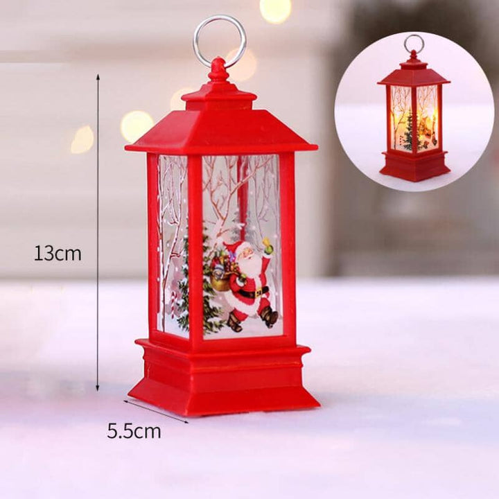 LED Christmas Lantern with Swirling Glitter 5.1 Inch Set of 2 1