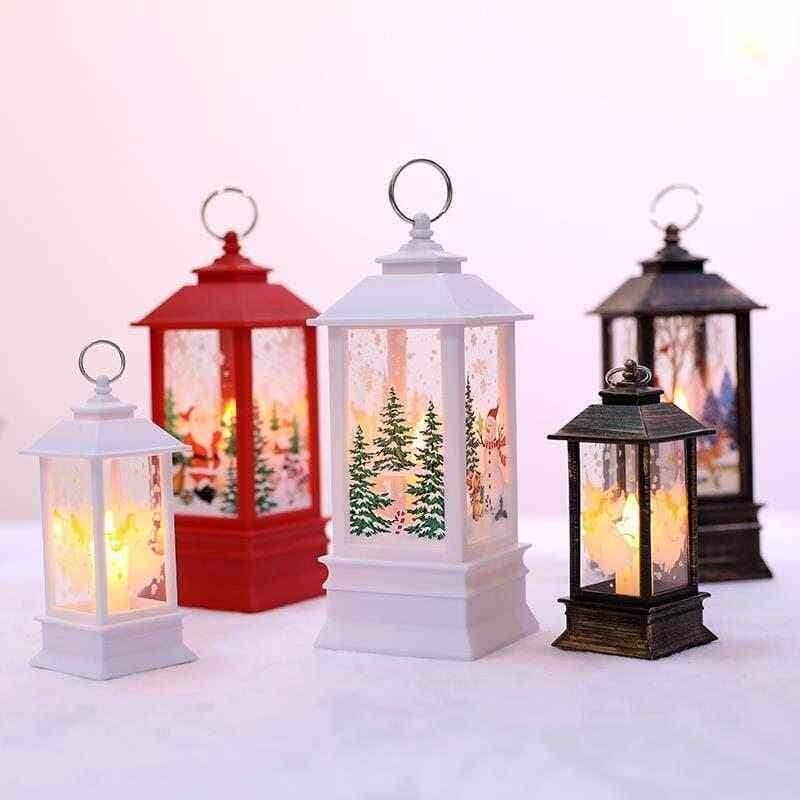 LED Christmas Lantern with Swirling Glitter 5.1 Inch Set of 2 2