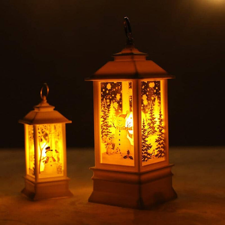 LED Christmas Lantern with Swirling Glitter 5.1 Inch Set of 2 3
