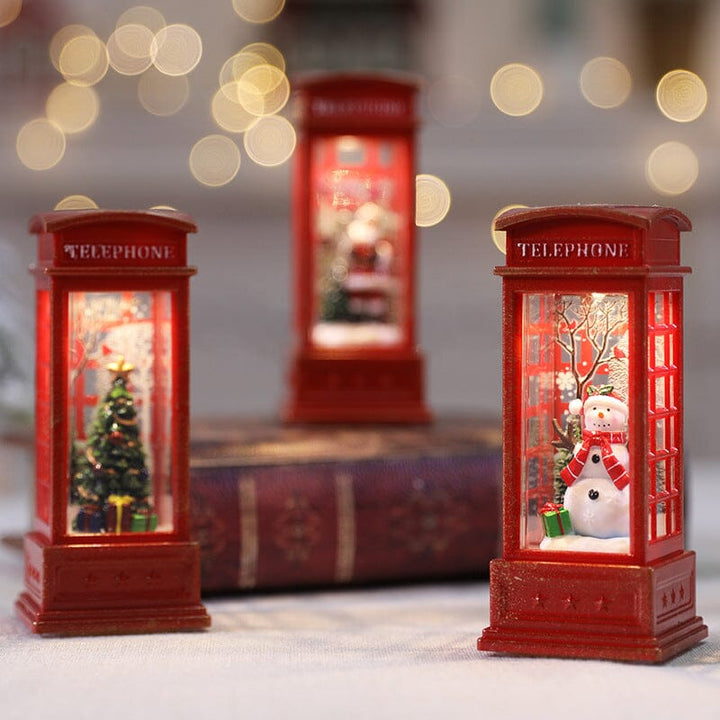 LED Christmas Lantern with Swirling Glitter 5.1 Inch Set of 2 5