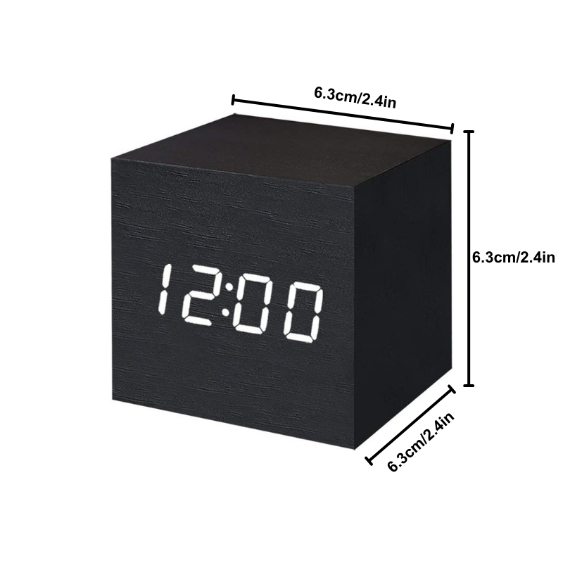 LED Cube Digital Clock 2.4 Inch USB or Battery Set of 2 1