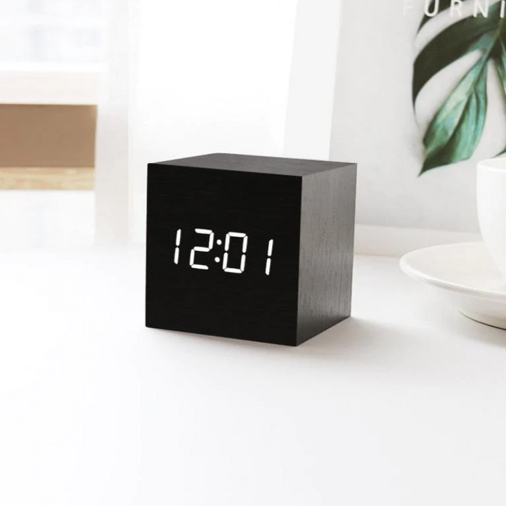 LED Cube Digital Clock 2.4 Inch USB or Battery Set of 2 2